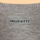 Sanrio  Women’s Hello Kitty Large Face Knit Heather Gray Black Longline Sweater Photo 5