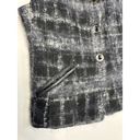 Anne Klein Anne, Klein Wool & Moher blend vest, high neck & cap sleeves black white size 10 Photo 15