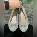 American Eagle Silver Metallic Round Toe Ballet Flats with Bow Accent Size 6 Photo 3