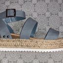 Soda Espadrille Platform Sandals Blue Size 8 Photo 0