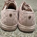 Guess G by  Pink Blush Lace Up Leather Quilted Sneakers Shoes Flats Size 9 Photo 5