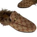 Gucci  Princetown GG Canvas Fur Lined Slippers Mules Photo 3