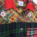 Blair WOMEN’S Vintage  mixed plaid embroidered flannel shirt Photo 5