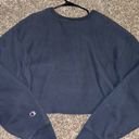 Champion Blue Cropped Crewneck Photo 1