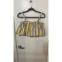 Iris  Linen Blend Yellow Stripe Crop Top Womens SZ L New With Tags Photo 6