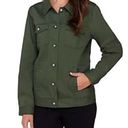 Denim & Co stretch twill jacket dark olive green M Photo 0