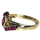 Ruby 14KT GENUINE  & DIAMOND ACCENT SOLID YELLOW GOLD VINATGE LOW PROFILE RING Photo 4