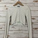 ZARA  Cropped Long Sleeve Top - White - Medium Photo 6