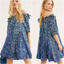 Free People  JET SET MINI DRESS IN INDIGO COMBO SIZE XS Photo 1