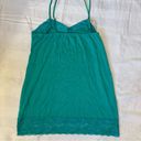 Bongo  lace trimmed teal top with adjustable straps, women L Photo 9