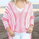 Wooden Ships  Beachcomber Top Cotton Pink White Pullover Open Knit XS Sweater Photo 0