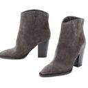 Vince  Erving suede pull on block heel Ankle boots Gray Almond Toe Size 6 Womans Photo 0