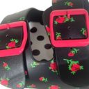 Betsey Johnson  Calli Sandals Polka Dot Floral Black Hot Pink Size 7 Photo 4