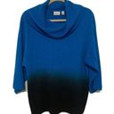 kim rogers  Womens Size Large Blue Ombre Embellished Cowl Neck Pullover Sweater Photo 0