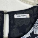 Luna  Project Black & White Floral Long Sleeve Pintucked Blouse Size M Photo 5