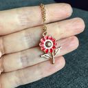 Wish Flower Make a  Fashion Necklace, Gold, Red Enamel Photo 7