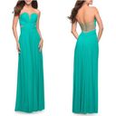 La Femme  Stunning Beaded Strapless Mesh & Jersey Gown in Spearmint Size US 4 Photo 1