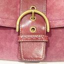 Coach  Signature Purple Suede Leather Sufflette Handbag Photo 1