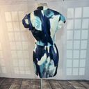 Betsey Johnson  blue tone abstract scuba feel cap sleeve sheath dress size 10 Photo 4