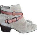 Coach  Womens Taupe Bootie Pauline Size 9 M Leather Ankle Boots Suede Strappy Photo 0