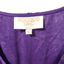 Rococo  Sand Button-Embellished Metallic Georgette Blouse in Purple/Gold Photo 6