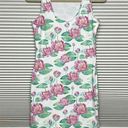 Pink Lotus Lula Activewear White  Flower Print Activewear Tank Dress Small Photo 0