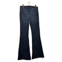 Hudson Jeans Hudson Jodi High Waist Raw Hem Flare Jeans in Hardline Black Button Fly Size 28 Photo 5