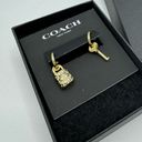 Coach  PADLOCK KEY EARRINGS Mismatched Quilted in Gold NEW Photo 3