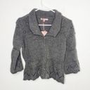 Krass&co Hekla &  Peplum Bobble Knit Sweater Gray Wool Cardigan Women's Medium Italy Photo 1