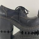 Soda Vintage Y2K Black Faux Leather Chunky Platform Lace Up Heeled Oxford Shoes Photo 4