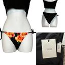 ONIA  Black Tropical Floral Sting Bikini Bottom SIZE XS Kate Triangle Cheeky NEW Photo 4