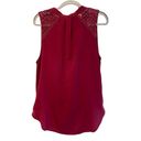 Alya  Boho Peplum Sleeveless Blouse Burgundy Red Women’s Size Small Photo 1