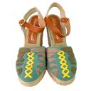 Anthropologie  Paloma Barcelo Teal Shoelace Wedge Espadrilles Size 9‎ Photo 3