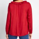 Modcloth  Ruffle Collar Blouse The Frill Of It Top Red S Photo 2