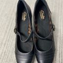 Clarks  Brynn Ivy Black Leather Mary Jane Pumps Block Heels Comfort Women 8M NEW Photo 6