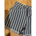 A loves A NWT  Womens Denim Shorts Fringe Cut Off blue jeans stripe sz 29 RV $89 Photo 2