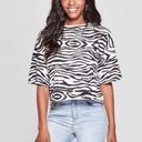 Grayson Threads  Zebra Print Crop Top Small Photo 0