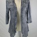 Live and let live  Open Front Asymmetrical hem Gray Striped Cardigan Size Medium Photo 0