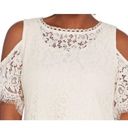 Isaac Mizrahi  Live Lace Cold Shoulder Shirt Floral Sexy Beach Coastal Photo 5