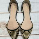 Modcloth NEW  Restricted “Amazing” Black & Gold Stitched Toe Flats Size 8.5 Photo 1