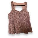 Torrid  Womens Top Size 2 2X 18 20 Pink Gray Leopard Sateen Peplum NEW Photo 3