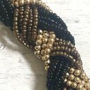 Twisted Black gold and brown beaded  necklace Photo 5