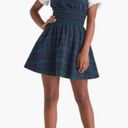 Hill House Cher Stewart Plaid Mini Dress Blue Green Size Medium Photo 2