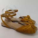 Charlotte Olympia  Marina Yellow Velvet Bow Espadrilles Flats Size 40 Preowned Photo 4