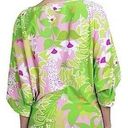 Trina Turk  La Palma Green Floral Print Tunic Swim Coverup Mini Dress Size Small Photo 1