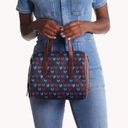 Fossil  Sydney Satchel Brown and Navy With Hearts Med Size Crossbody Satchel Bag Photo 0