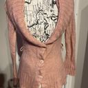 H&M Mohair Chunky Knit Vintage y2k Portrait V-Neck Button-Down Long Sleeve Fit Flare Coastal Cottage Coquette Western Sweater Women's Cardigan XS Pink Photo 1