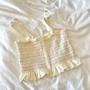 Urban Outfitters Women's Stripe Smocked Tank Rainbow Stripes Size L Photo 0