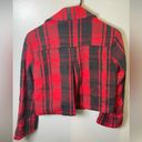 Jack by BB Dakota Jack BB Dakota Women’s Red Black Buffalo Plaid Cropped Jacket Size Small Photo 4