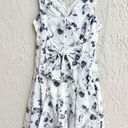 Rebecca Taylor  Sleeveless Floral Print Bow Mini Dress Blue White Women's  US 2 Photo 2